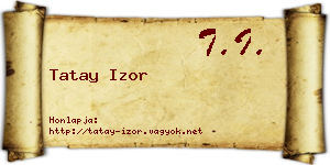 Tatay Izor névjegykártya